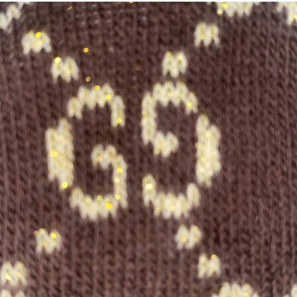 Brown and beige GG Lamé Gucci anklesocks - Picture 4 of 4